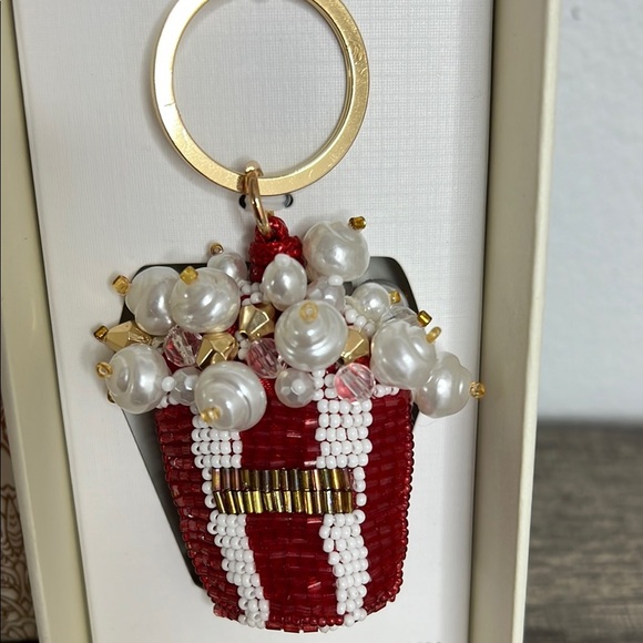 Haute Hippie 🍿✨ Adorable Hand-Beaded Popcorn Bag Charm! 🎉❤️ - Picture 2 of 6